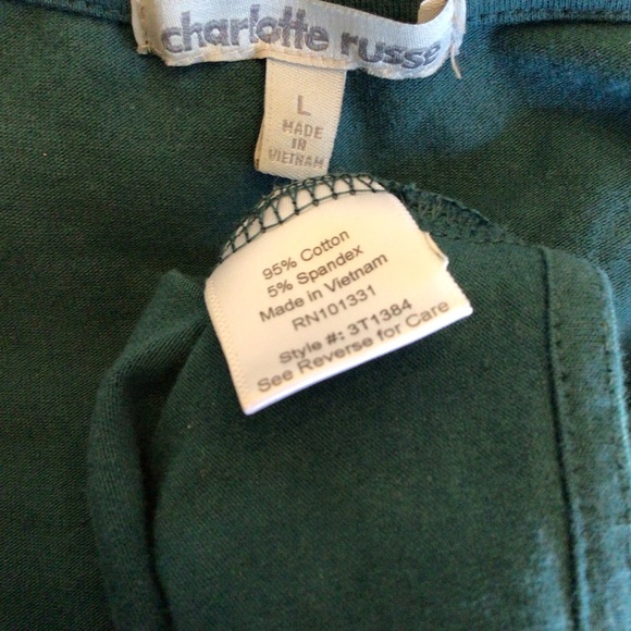 Charlotte Russe Womens Teal Strappy Long Sleeve Cropped Top Size Large - Picture 4 of 5